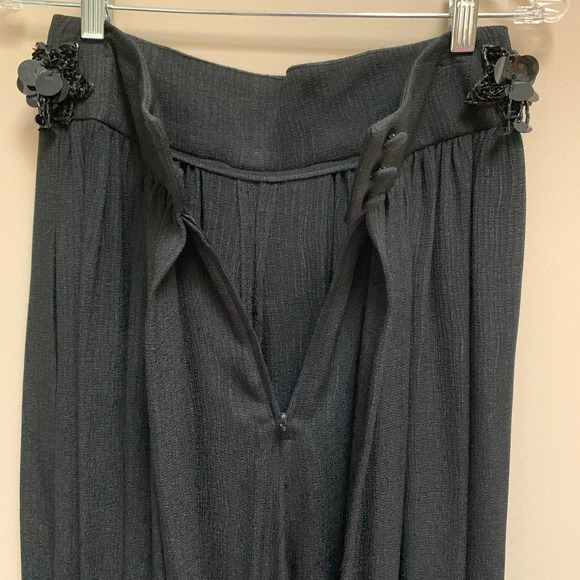 Vintage A.J. BARI Black Chiffon Bling Pilazzo Pants Size 8 - Picture 7 of 12